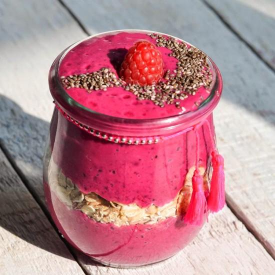 Rezeptbild: Beeren Rote Bete Chia Frühstück