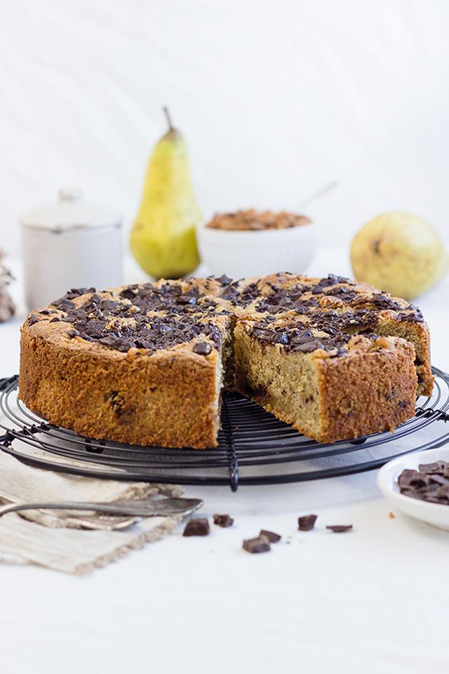 Rezeptbild: Birnen-Schoko-Mandelkuchen