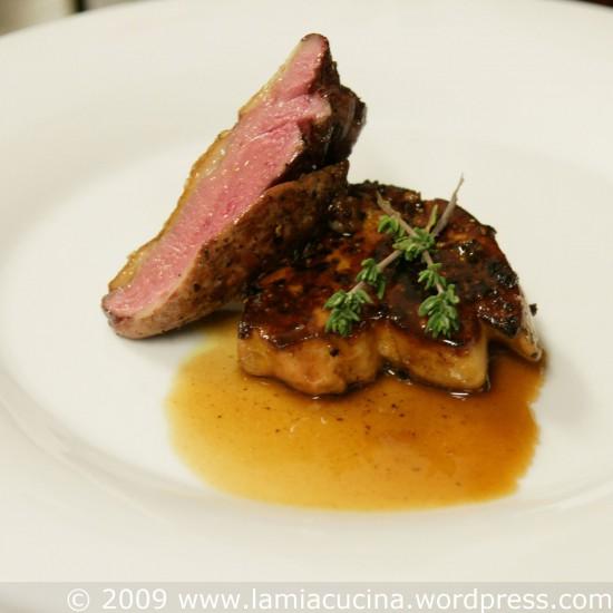 Rezeptbild: Taube und Entenleber an Sauternes-Jus