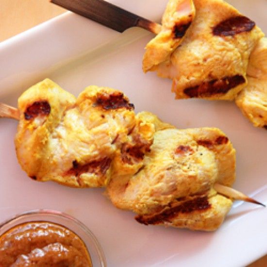 Rezeptbild: Gegrillte Tandoori Hühnchenspieße