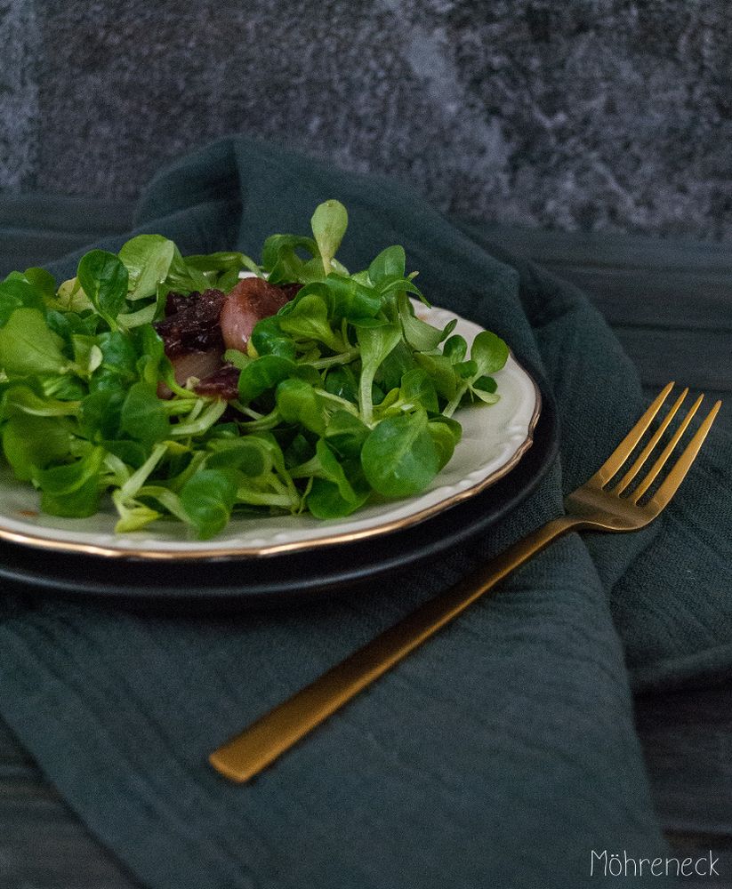 Rezeptbild:  Feldsalat mit Cranberry-Schalotten