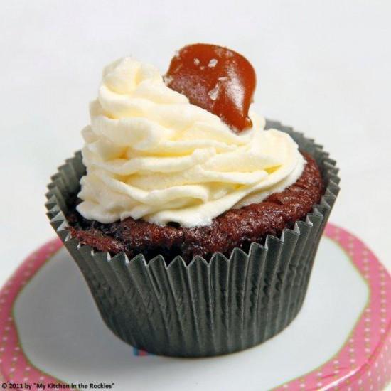 Rezeptbild: Schokocupcakes mit salzigem Karamell