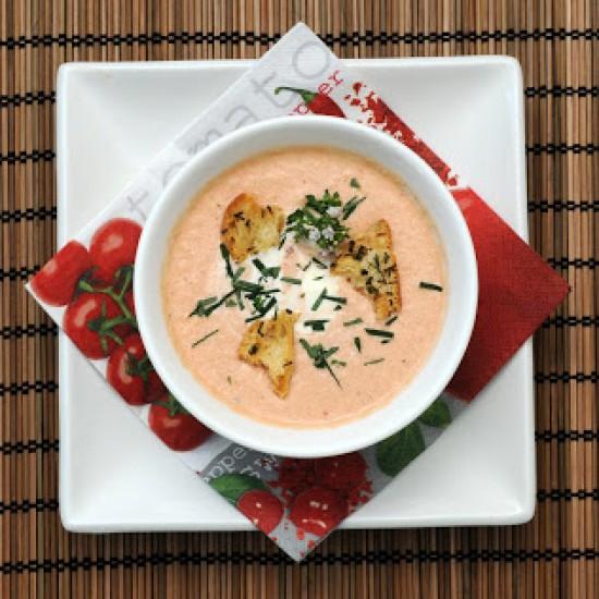 Rezeptbild: Kalte Gurken-Tomaten-Suppe