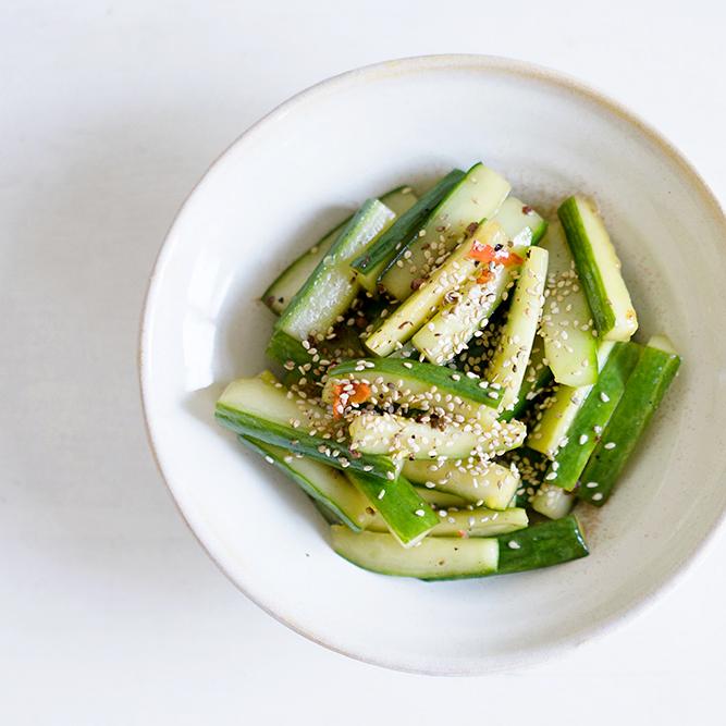 Rezeptbild: Scharfer Gurkensalat mit Szechuanpfeffer und Chili