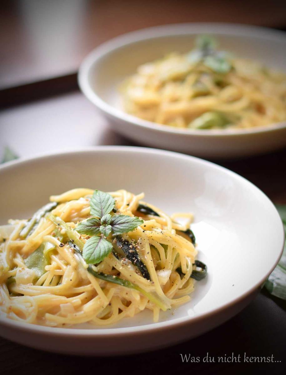 Rezeptbild: One Pot Pasta mit Bärlauch