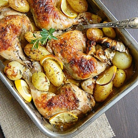 Rezeptbild: Gerostete Hähnchen mit Kräuter & Zitronen