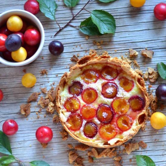 Rezeptbild: Tarte mit Pudding und Pflaumen