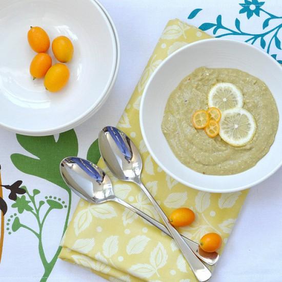 Rezeptbild: Geroestete gruene Spargelsuppe