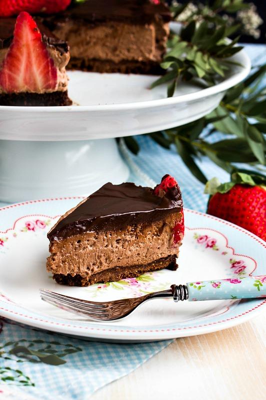 Rezeptbild: Glutenfreie Erdbeer-Schokomousse Torte