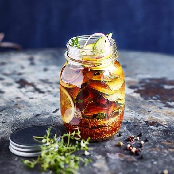 Rezeptbild: Scharfe Zucchini süß sauer eingelegt