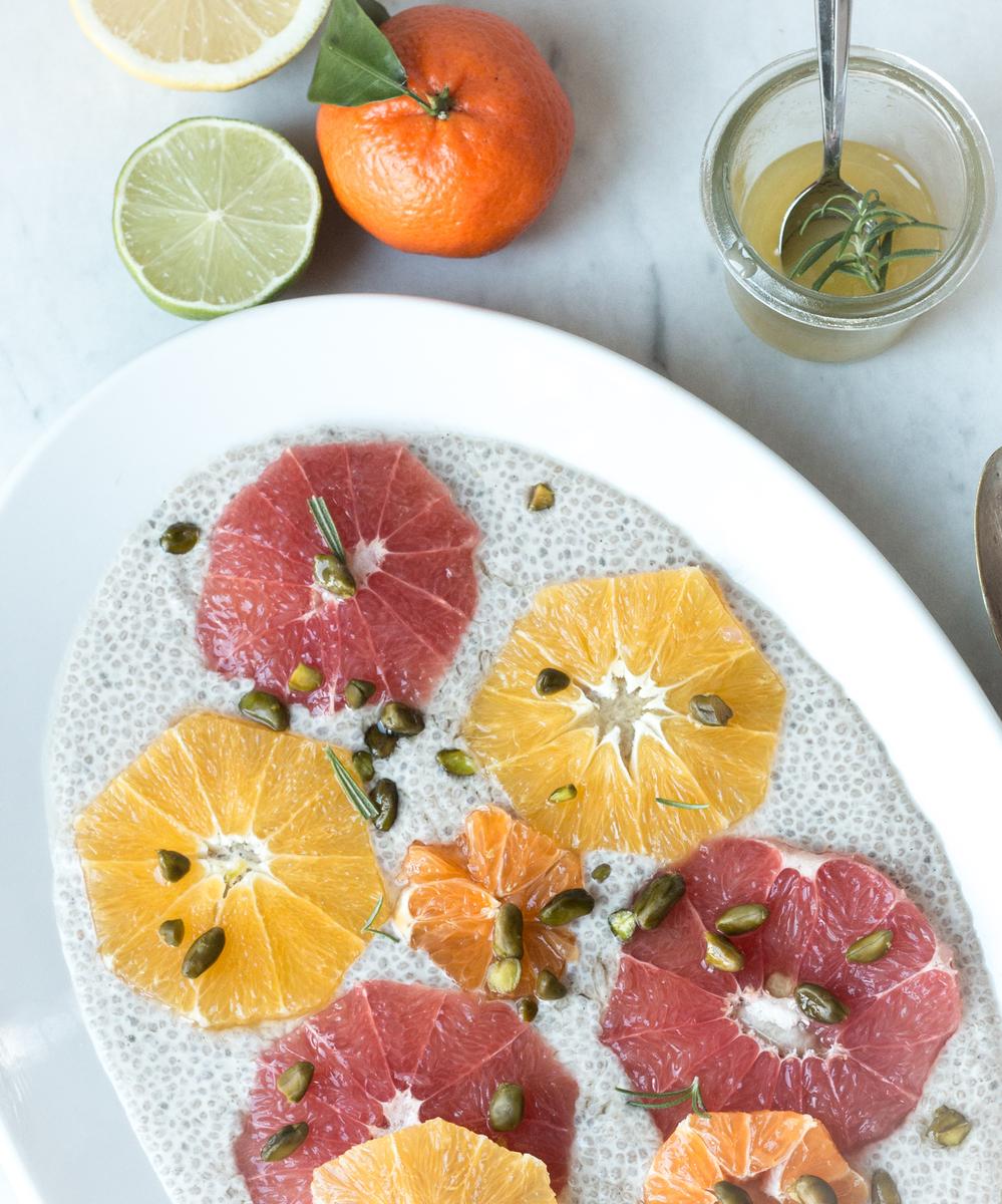 Rezeptbild: Zitrusfrüchte auf Chia Pudding