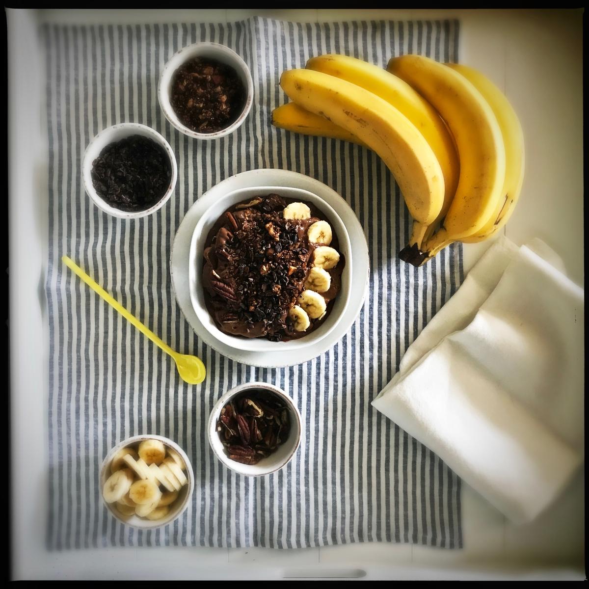 Rezeptbild: Gesundes Bananen Schokoladeneis ohne Zucker und Milch