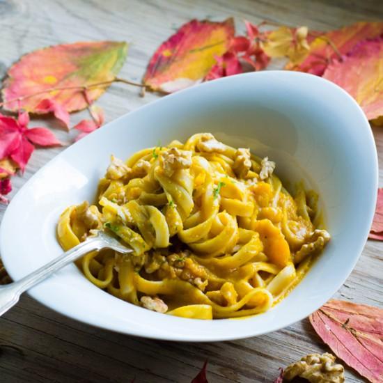 Rezeptbild: Walnuss Kürbis Pasta