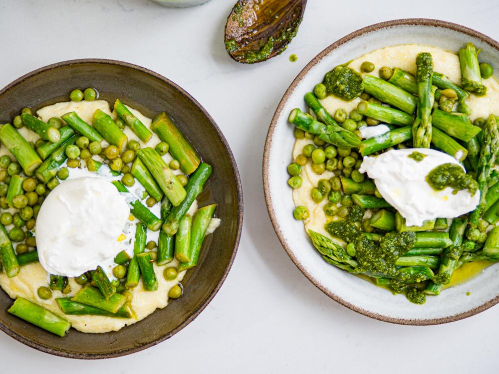 Rezeptbild: Zitronen-Polenta mit Frühlingsgemüse