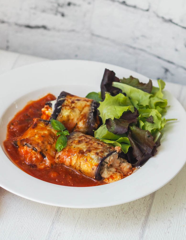 Rezeptbild: Gefüllte Melanzaniröllchen