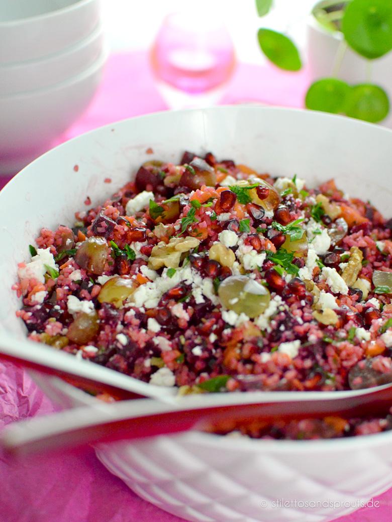 Rezeptbild: Pink Bulgur – Bulgursalat mit Feta und Roter Beete