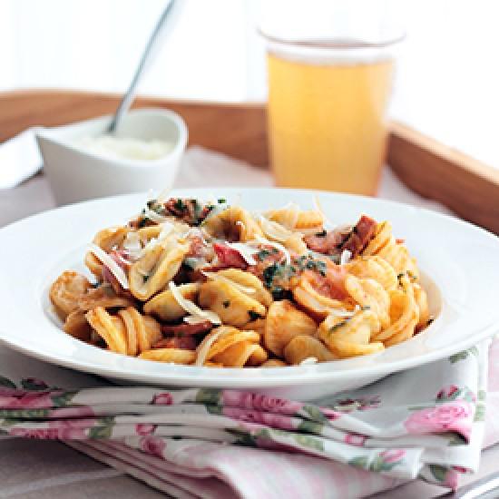 Rezeptbild: Pasta á la Italia mit Salsiccia und Spinat