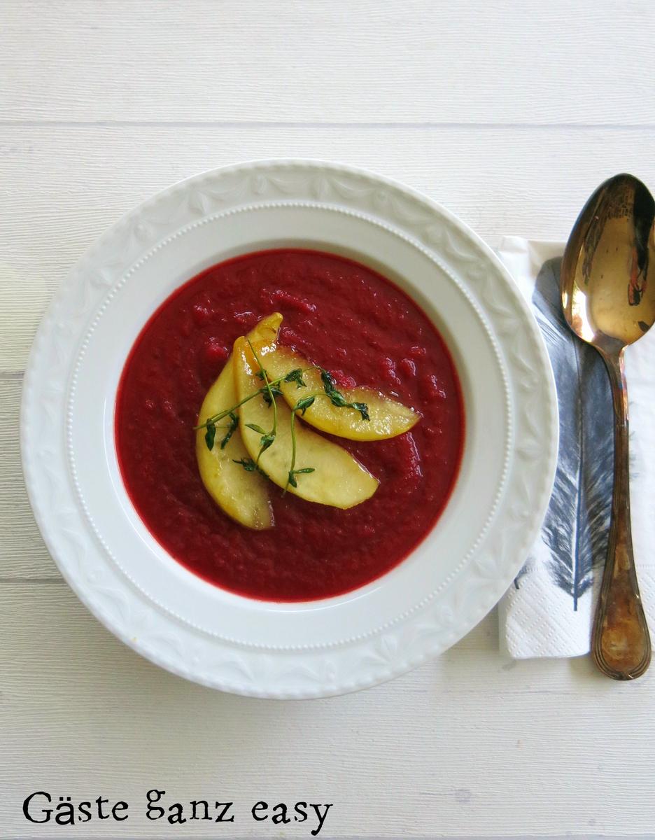 Rezeptbild: Rote Bete Suppe mit Ingwer und Birne