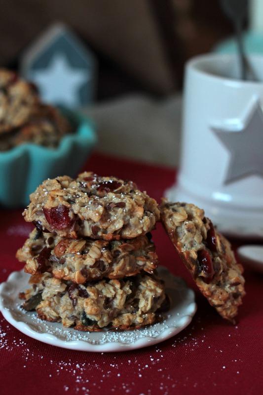 Rezeptbild: Frühstücks-Kekse mit Cranberrys und Kürbiskernen