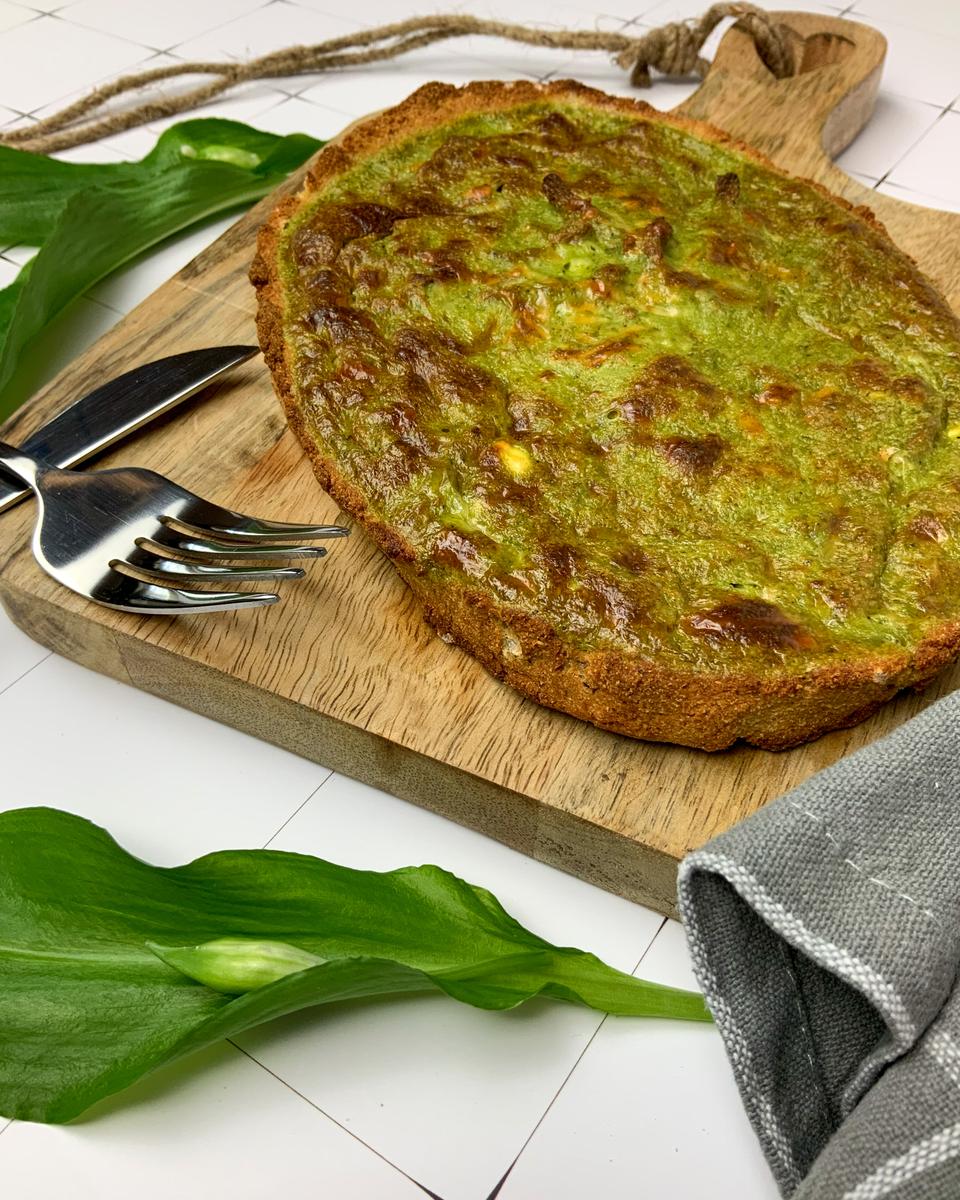 Rezeptbild: Bärlauch Quiche low carb und vegetarisch