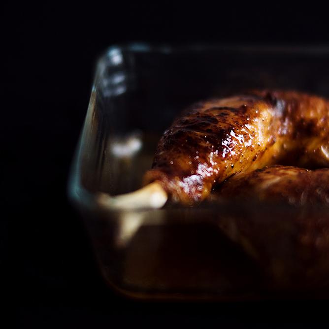 Rezeptbild: Hähnchen mit einer Wermut-Honig-Glasur aus dem Ofen