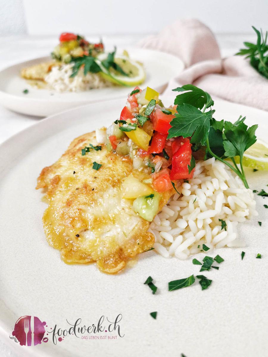 Rezeptbild: SOMMERLICHER GOLDBUTT MIT TOMATEN