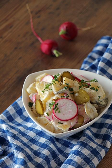 Rezeptbild: Veganer Kartoffelsalat mit Radieschen