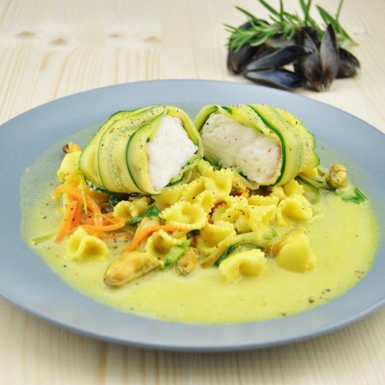 Rezeptbild: Seeteufel im Zucchinimantel