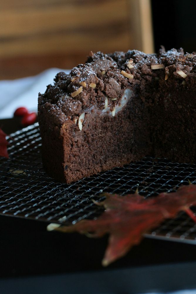 Rezeptbild: Schokokuchen mit Birnen und Streuseln