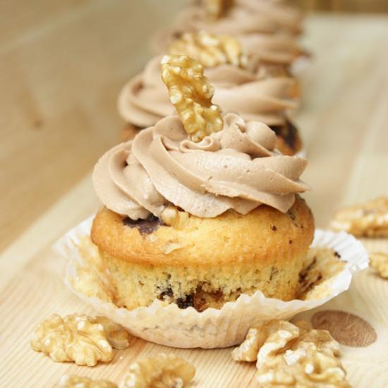 Rezeptbild: Schokoladen Walnuss Cupcake mit Nutella Buttercreme