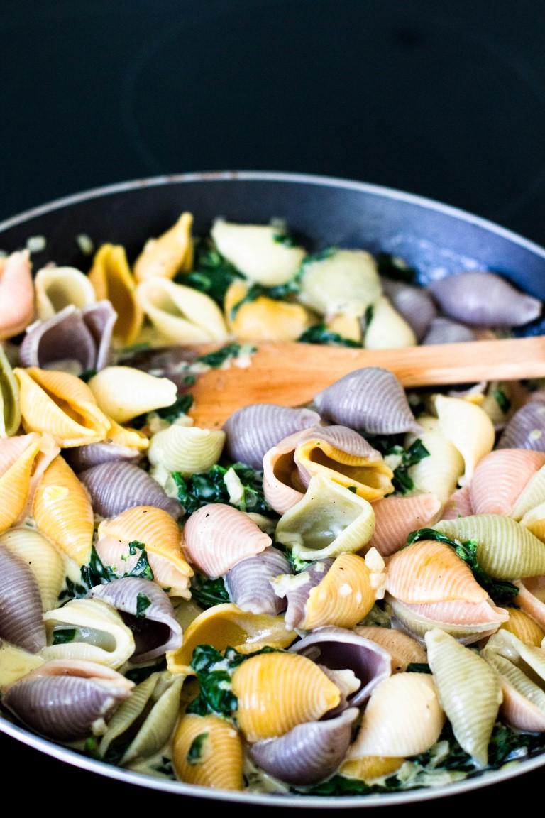 Rezeptbild: PASTA MIT SPINAT UND GORGONZOLA