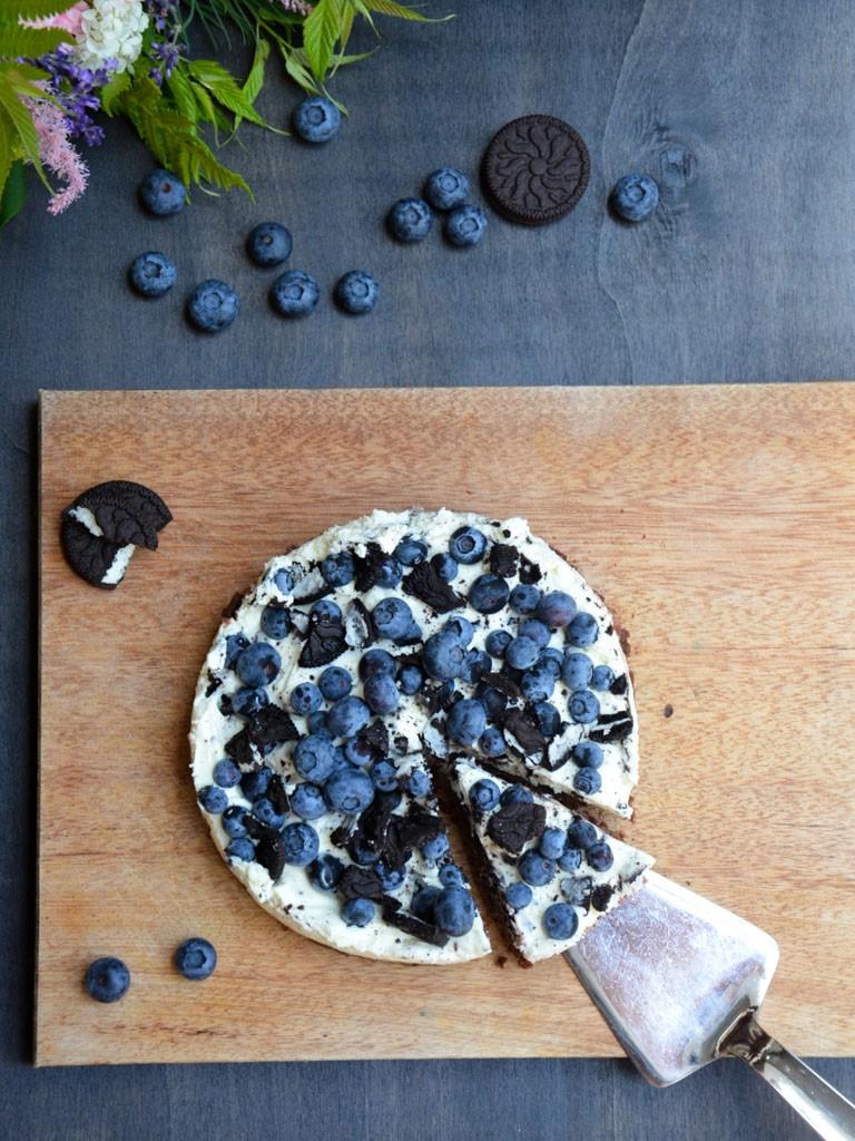 Rezeptbild: Oreo Heidelbeer Torte mit Topfencreme