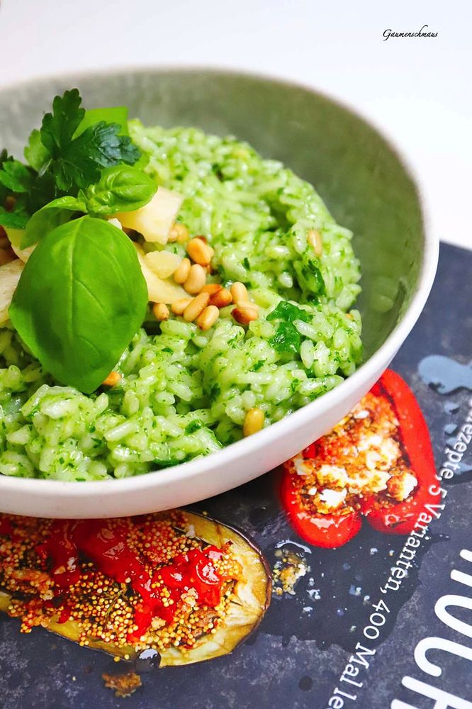Rezeptbild: Rucola-Pinienkern-Risotto