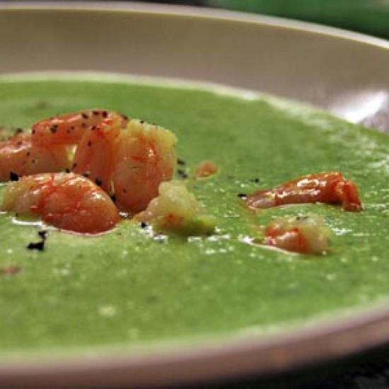 Rezeptbild: Erbsensuppe mit Garnelen