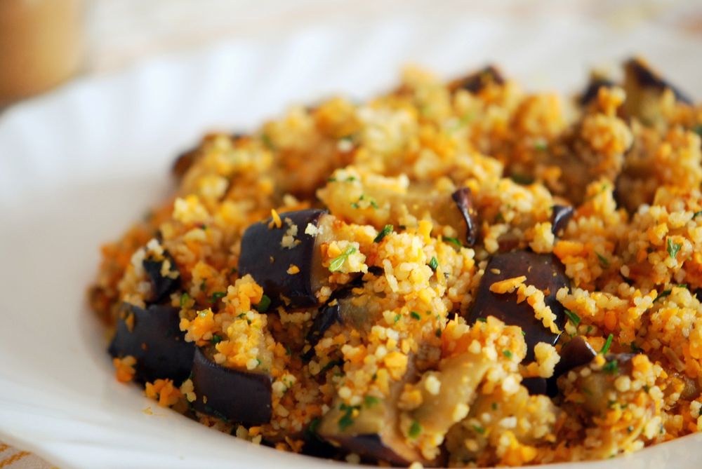 Rezeptbild: Auberginen-Couscous-Pfanne mit Piri Piri