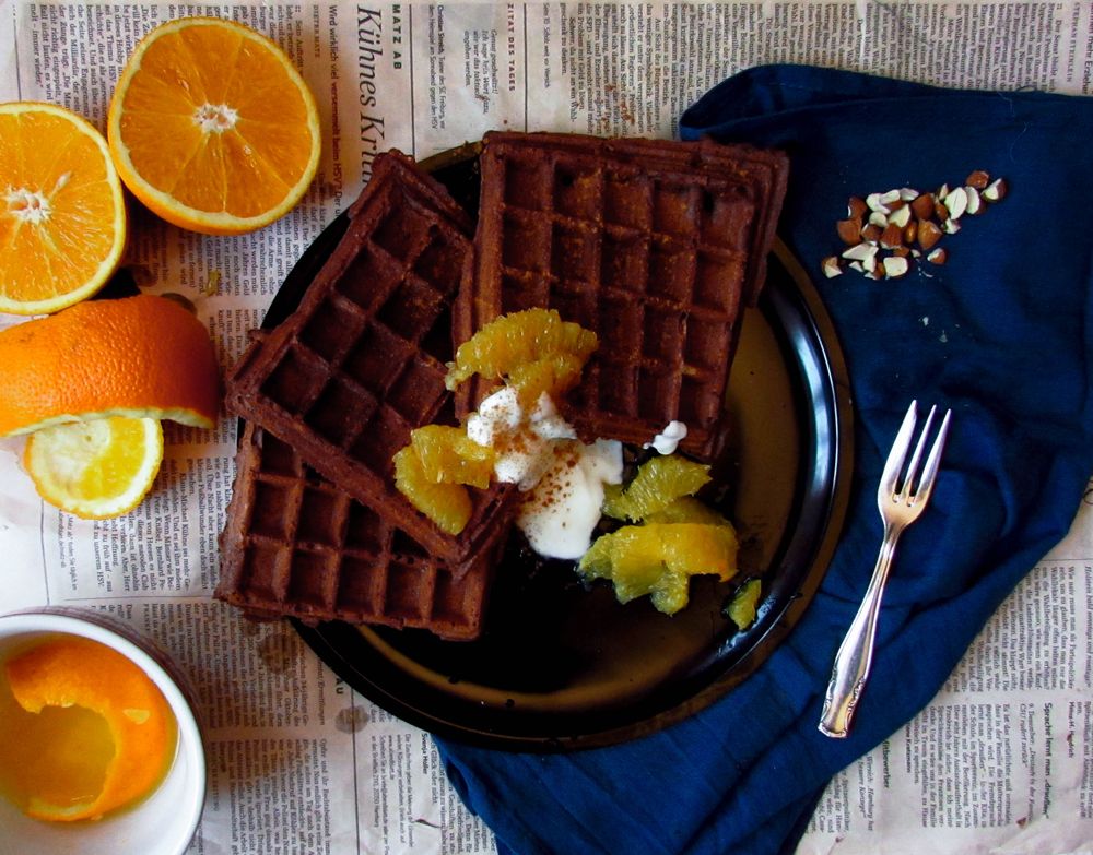 Rezeptbild: Knusprige Schoko-Orangenwaffeln (die perfekten!)