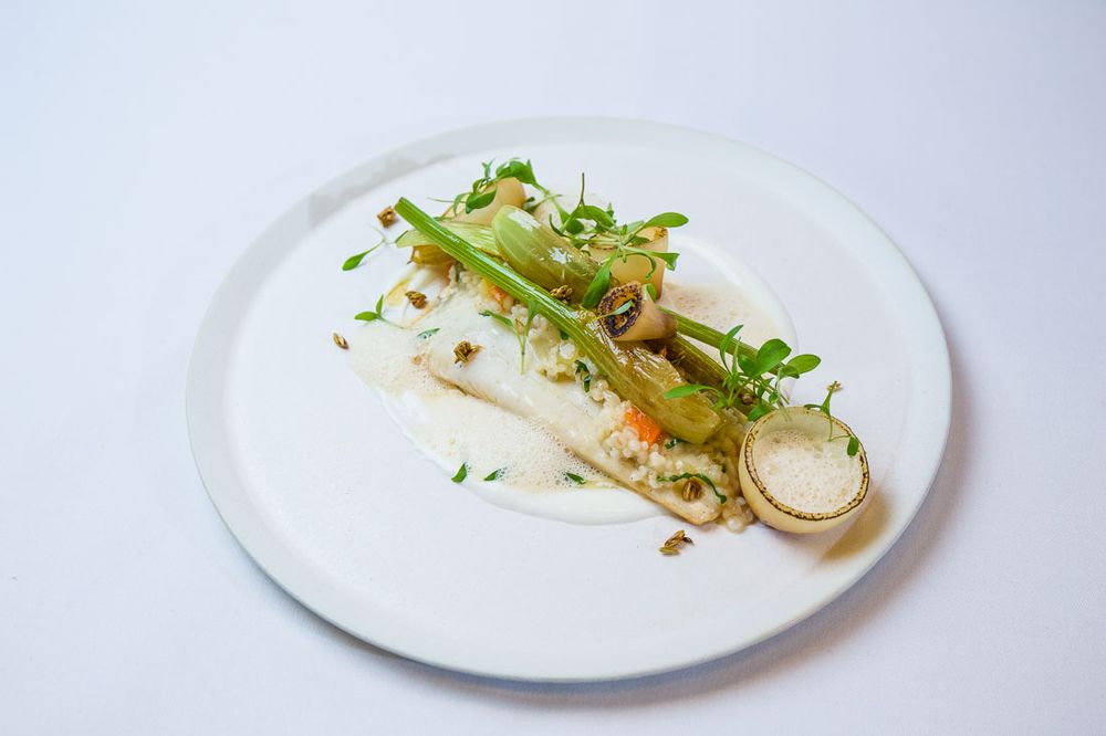 Rezeptbild: Heilbutt und Graupe