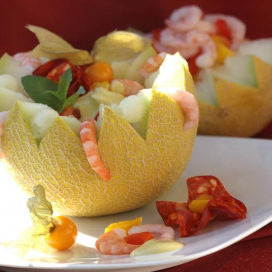 Rezeptbild: Exotischer Melonen-Krabbensalat