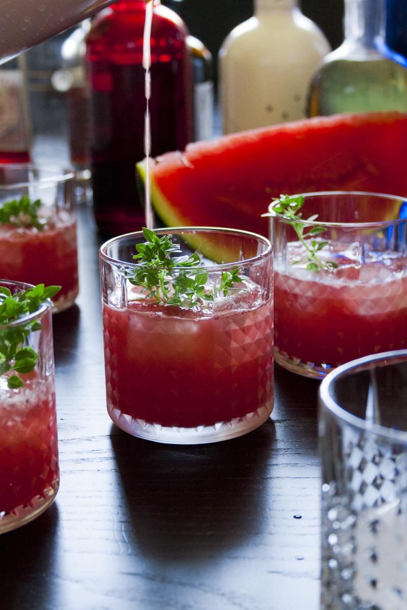 Rezeptbild: Limonade mit Wassermelone, Basilikum & Schmor-Zitronen