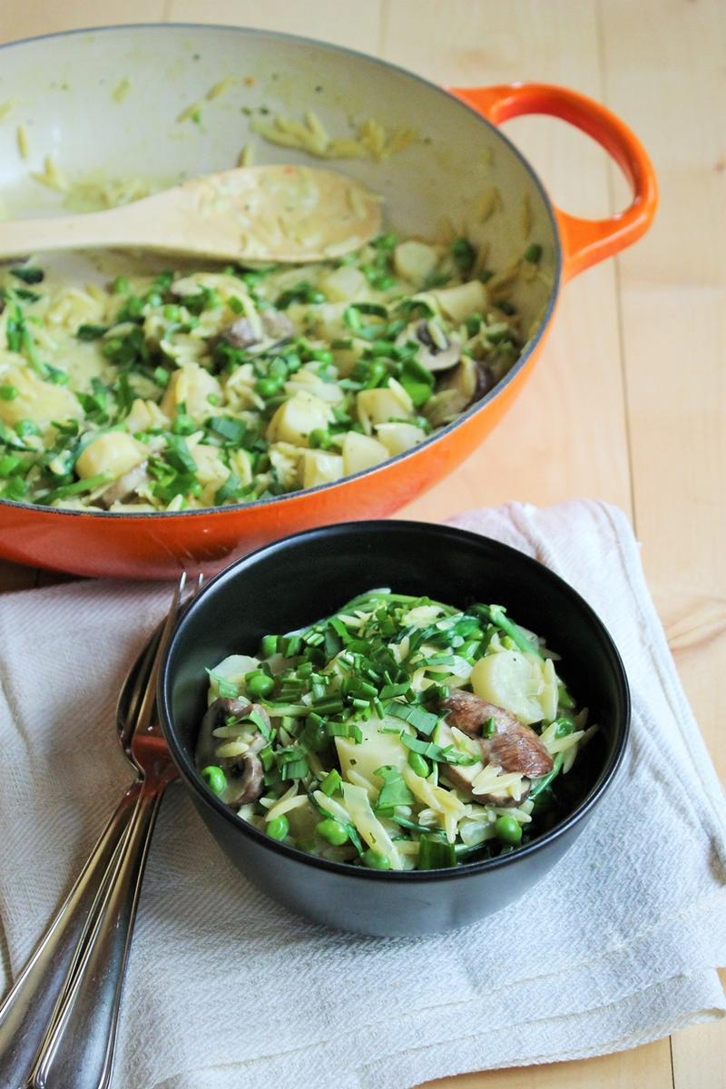 Rezeptbild: Schwarzwurzel-Bärlauch-Orzopfanne