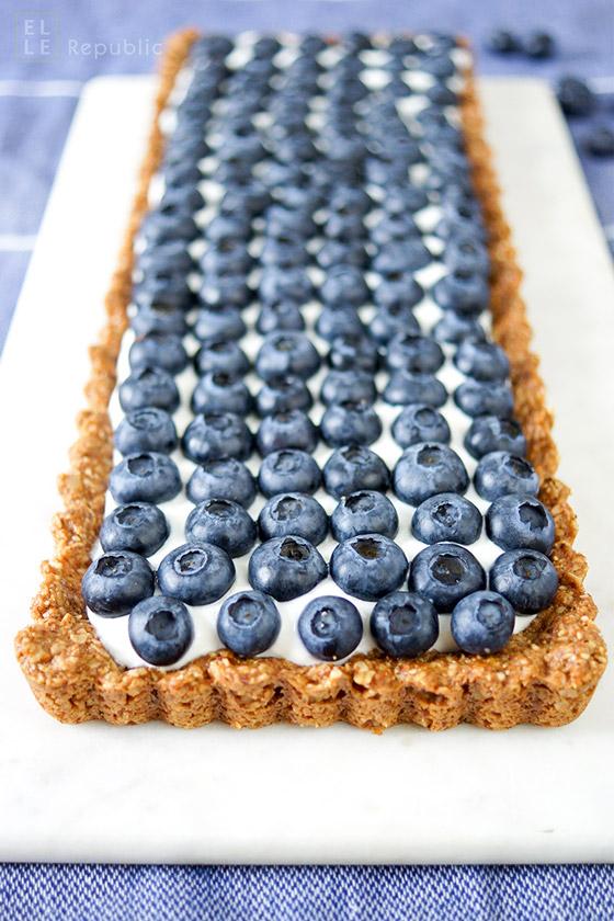 Rezeptbild: Blaubeer Tarte mit Joghurt (glutenfrei)