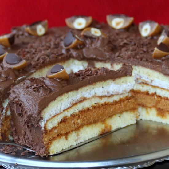 Rezeptbild: Tofee-Torte Karamell und Schokolade