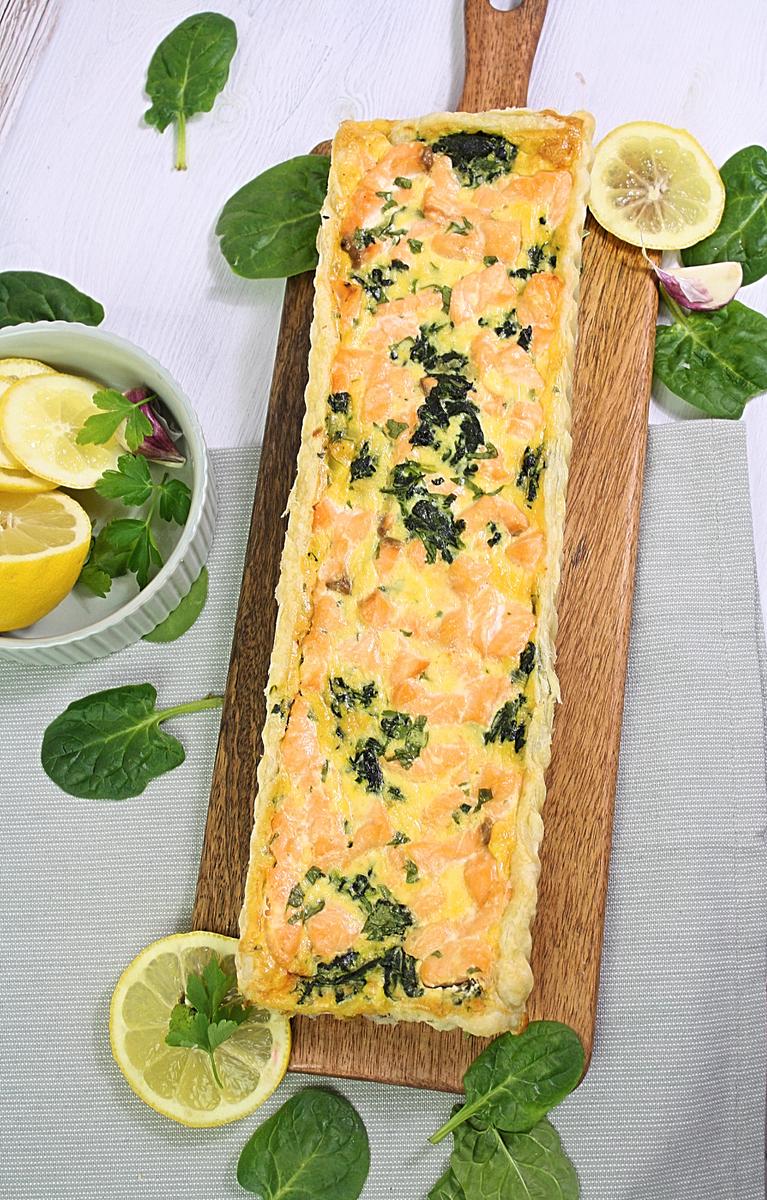 Rezeptbild: Lachs Spinat Quiche