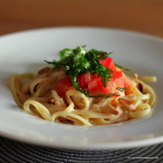 Rezeptbild: Linguine mit weißer Tomaten-Vanille-Sauce