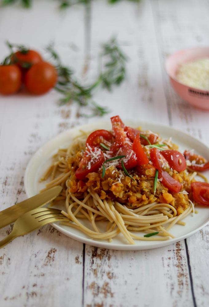 Rezeptbild: Vegane Linsenbolognese | rote Linsenbolo