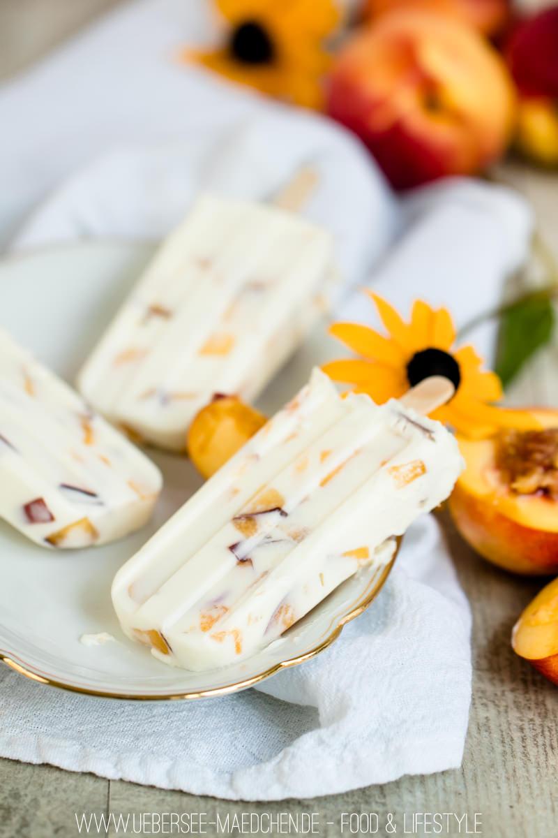 Rezeptbild: Nektarinen-Mascarpone-Eis in Popsicle-Form