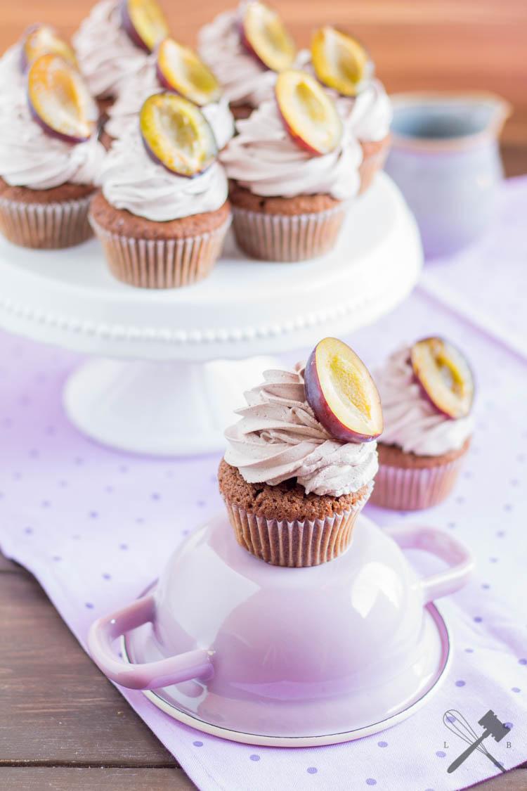 Rezeptbild: Zwetschgen Schoko Cupcakes