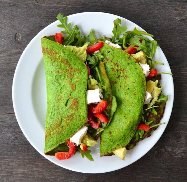 Rezeptbild: Gefüllter Rucola Pfannkuchen