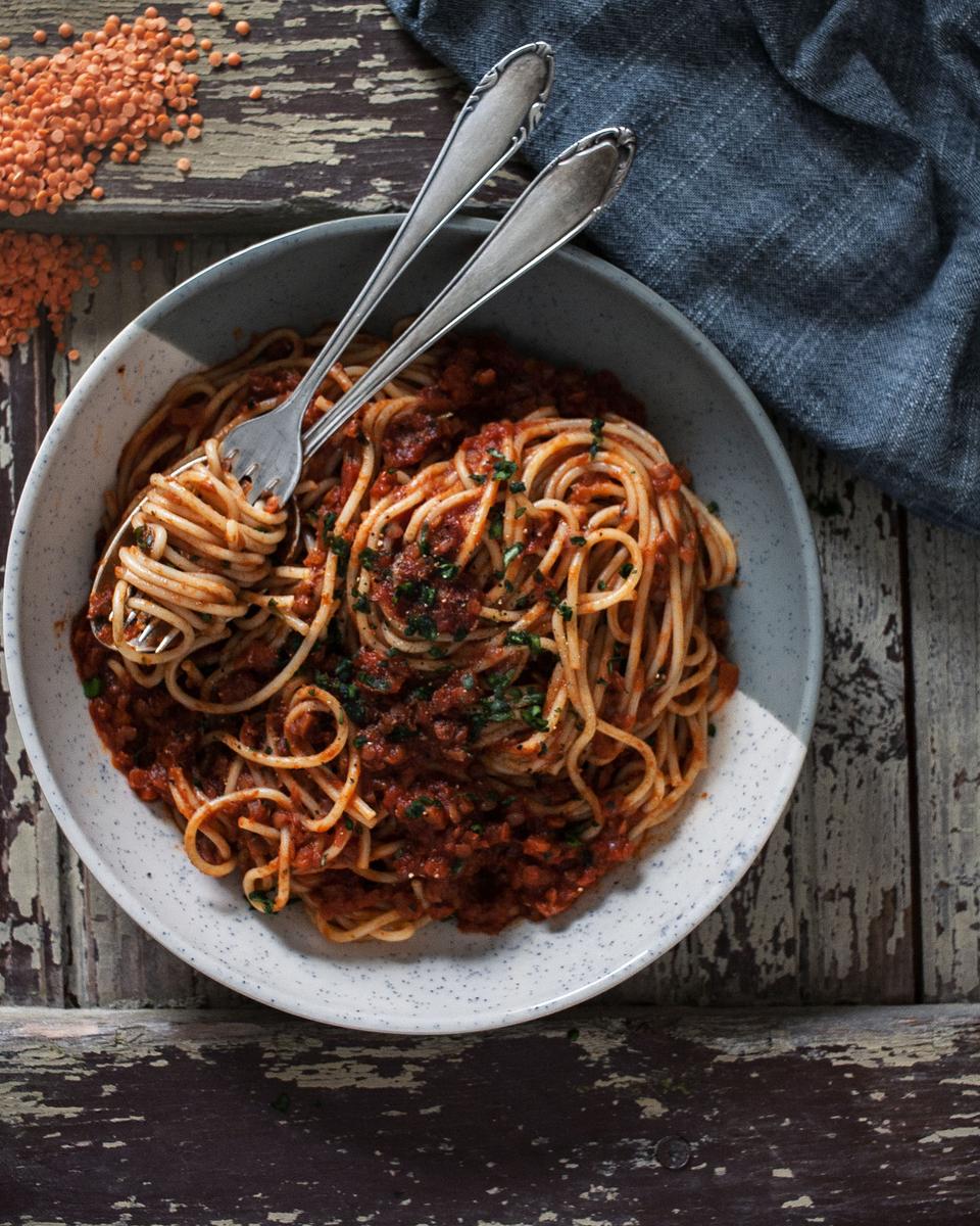 Rezeptbild: Geniale Bolognesesauce mit roten Linsen