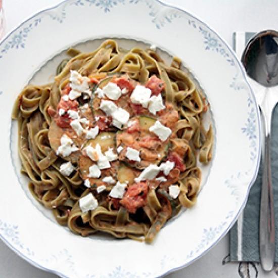 Rezeptbild: Tagliatelle mit Zucchini und Feta